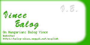 vince balog business card